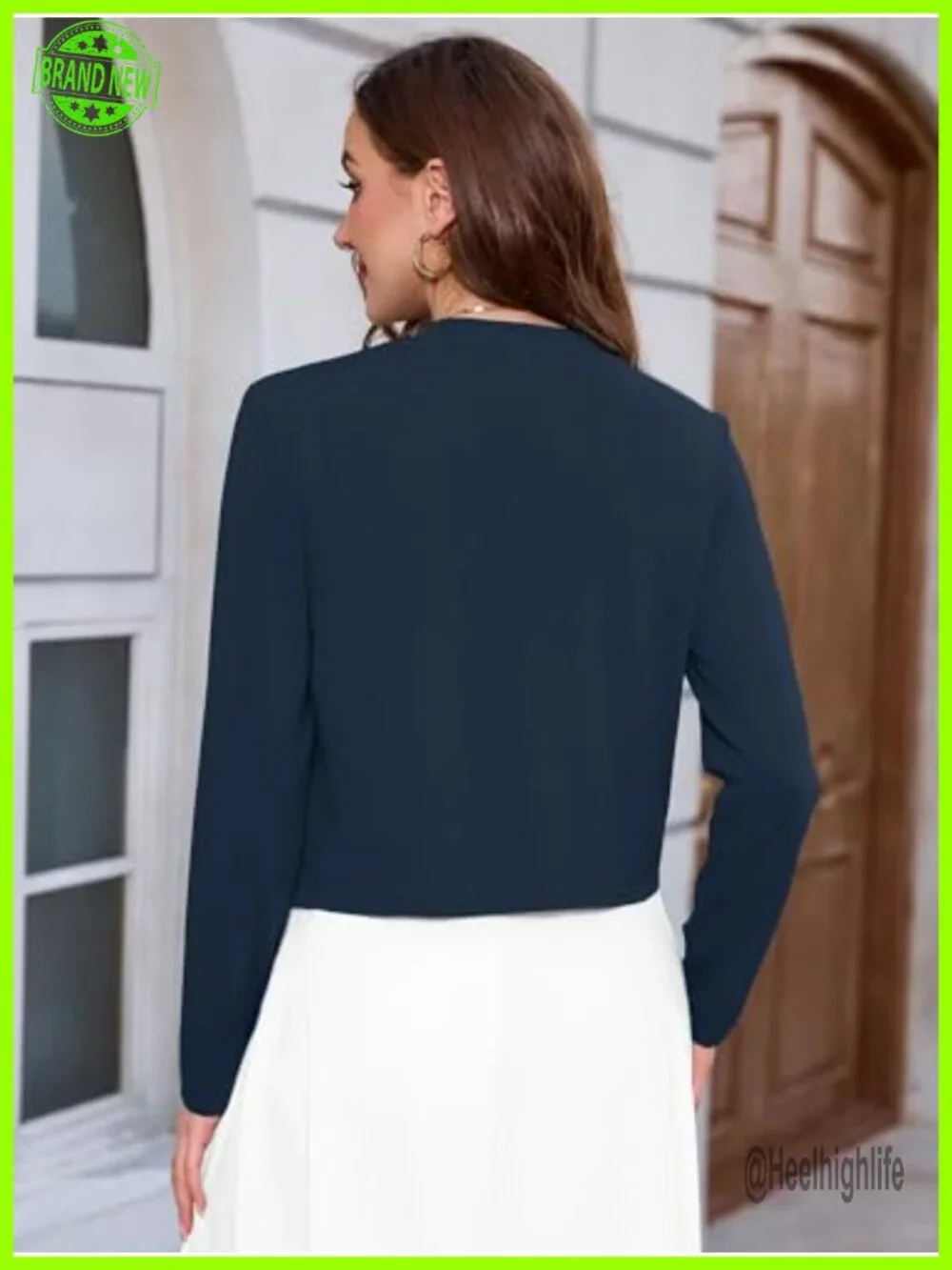 Thin Shrugs Long Sleeve Lightweight Cropped Cardigan Open Front for Dress